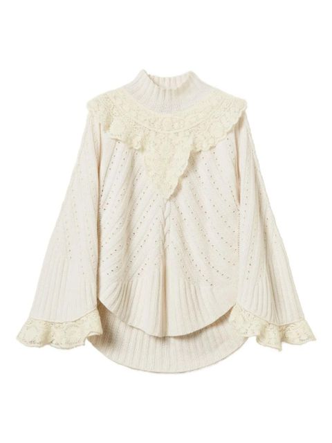 TWINSET crochet-panel jumper - Neutrals - zdjęcie produktu nr 1