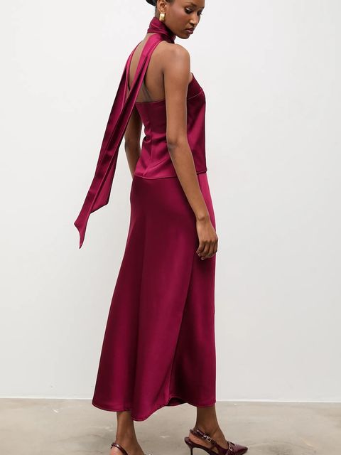 Answear.LAB top i spódnica damski kolor bordowy - zdjęcie produktu nr 1