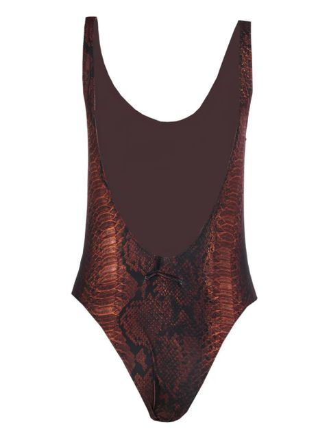 Jean Paul Gaultier printed swimsuit - Brown