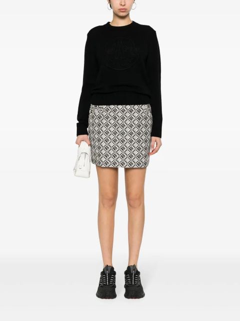 Moncler embroidered-logo crew-neck jumper - Black - zdjęcie produktu nr 2