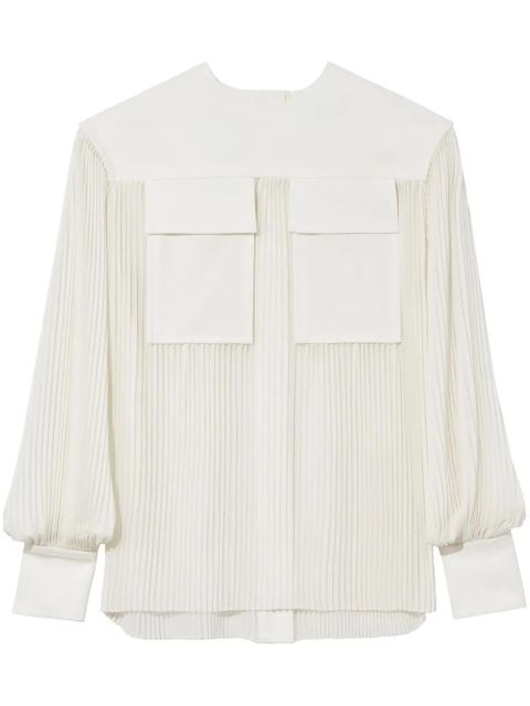 Proenza Schouler sheer pleated blouse - White - zdjęcie produktu nr 1
