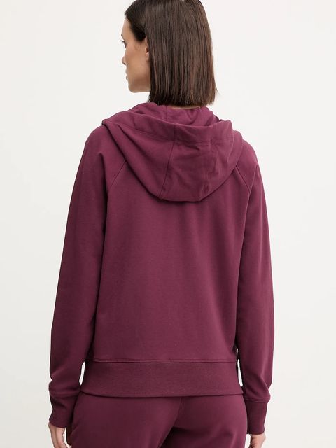 Dkny bluza damska kolor bordowy z kapturem gładka DP5J9510 - zdjęcie produktu nr 2