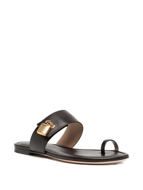 TOM FORD Espresso flat sandals - Brown