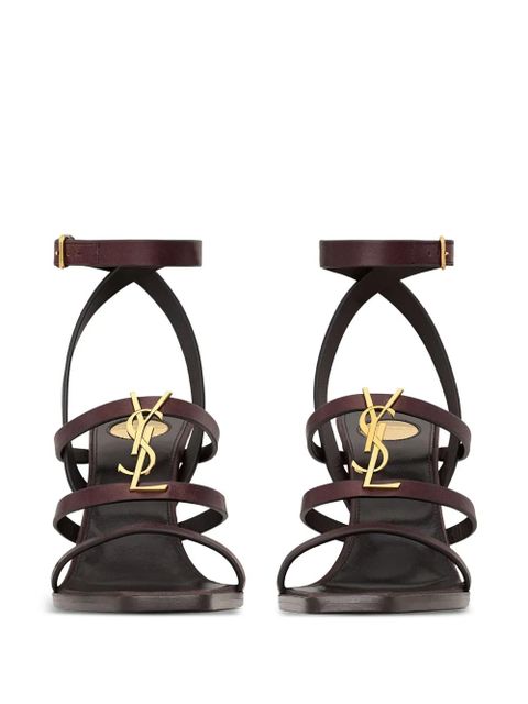 Saint Laurent 90mm Cassandre wedge sandals - Brown - zdjęcie produktu nr 2