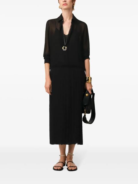 AMI Paris pleated maxi dress - Black