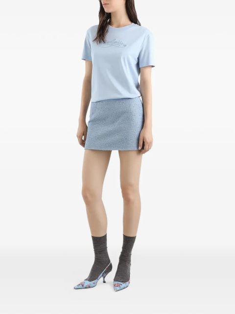 Dolce & Gabbana logo-embroidered T-shirt - Blue - zdjęcie produktu nr 2