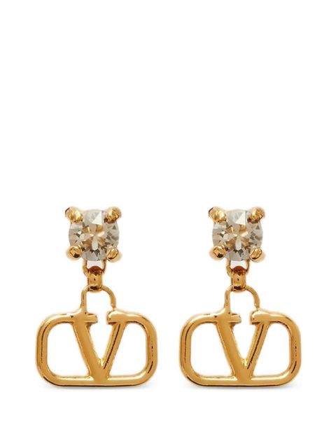 Valentino Garavani VLogo signature crystal-embellished earrings - Gold - zdjęcie produktu nr 1