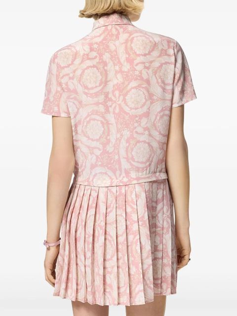 Versace Barocco Lavalli�re silk mini dress - Pink