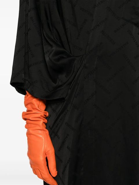 Balenciaga logo-jacquard wrap dress - Black