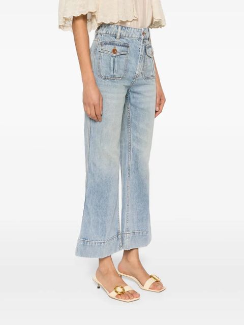 ZIMMERMANN flared cropped jeans - Blue