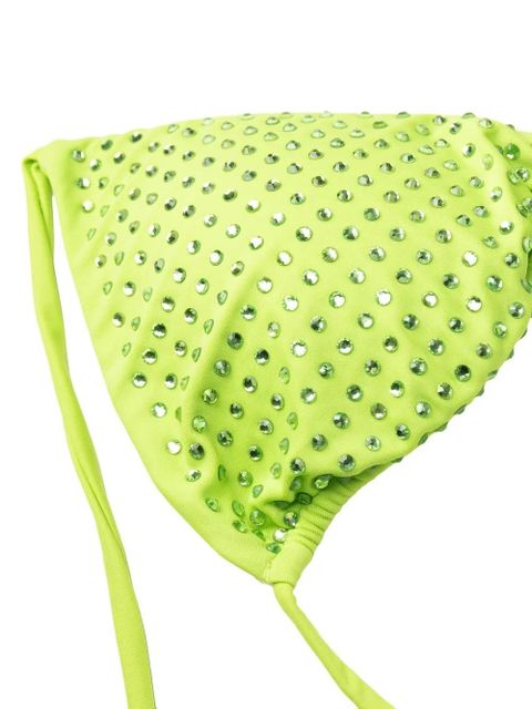 Self-Portrait crystal triangle strappy bikini top - Green - zdjęcie produktu nr 2