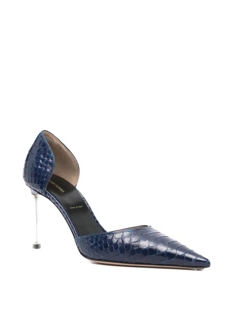 TOM FORD Spire D'orsay crocodile-effect pumps - Blue