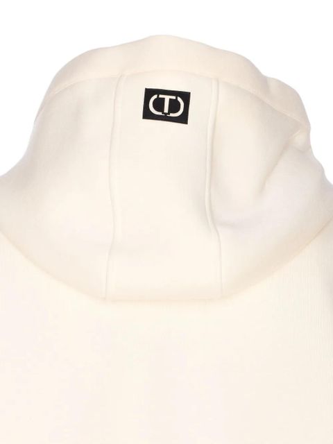 TWINSET hooded zip-up coat - White