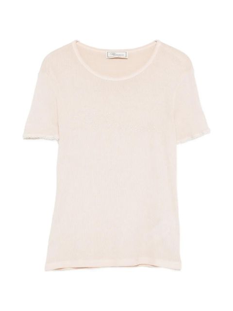 Blumarine ribbed short-sleeve T-shirt - Pink - zdjęcie produktu nr 1