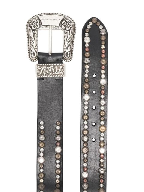 Golden Goose leather decorative-buckle belt - Black - zdjęcie produktu nr 2