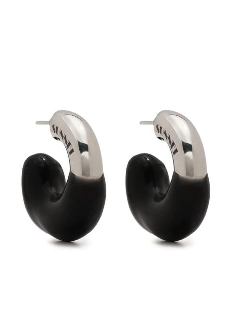 Sunnei Rubberized Small Earrings - Black - zdjęcie produktu nr 1