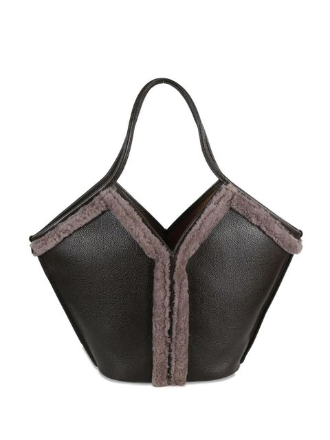 Hereu shearling-trimmed tote bag - Brown - zdjęcie produktu nr 1