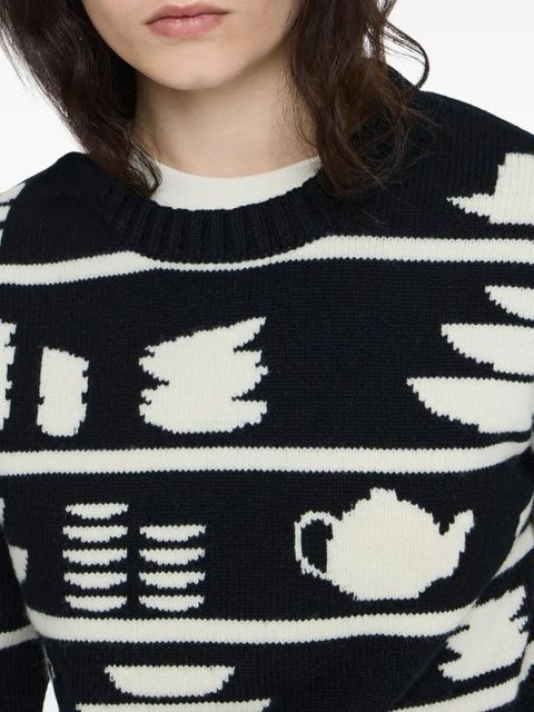 JW Anderson tableware-pattern crew-neck sweater - Black