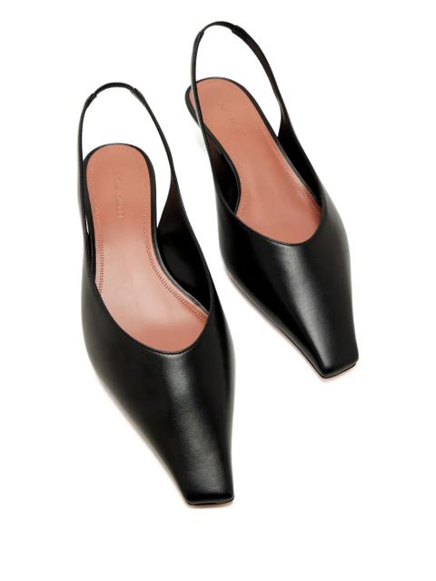 Amina Muaddi Jamie square-toe slingback-strap pumps - Black - zdjęcie produktu nr 2