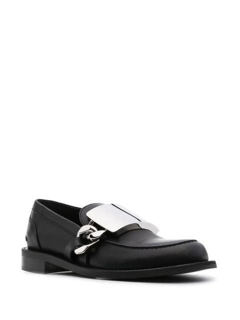 JW Anderson logo-engraved leather loafers - Black - zdjęcie produktu nr 2