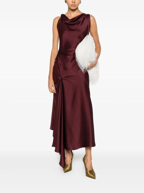 Victoria Beckham Posy draped asymmetric dress - Red