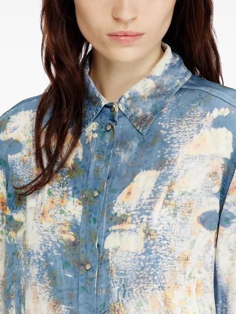 Diesel C-ASSY floral-print long-sleeve shirt - Blue