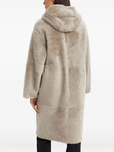 Yves Salomon hooded single-breasted coat - Neutrals