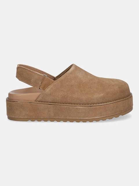 Steve Madden klapki zamszowe Mellow damskie kolor brązowy na platformie 11004849 - zdjęcie produktu nr 2