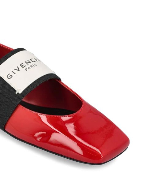 Givenchy logo-strap ballet flats - Red