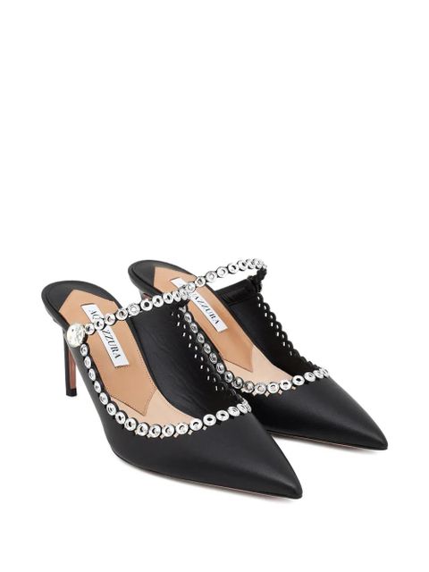 Aquazzura 80mm Carnaval pointed strap mules - Black