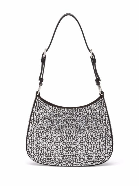 Prada Cleo crystal-embellished shoulder bag - Metallic