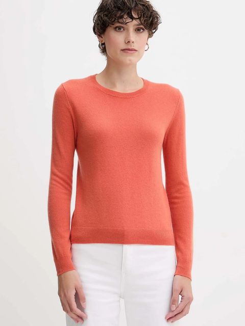 United Colors of Benetton sweter wełniany damski kolor pomarańczowy lekki 1002D1K01 - zdjęcie produktu nr 1