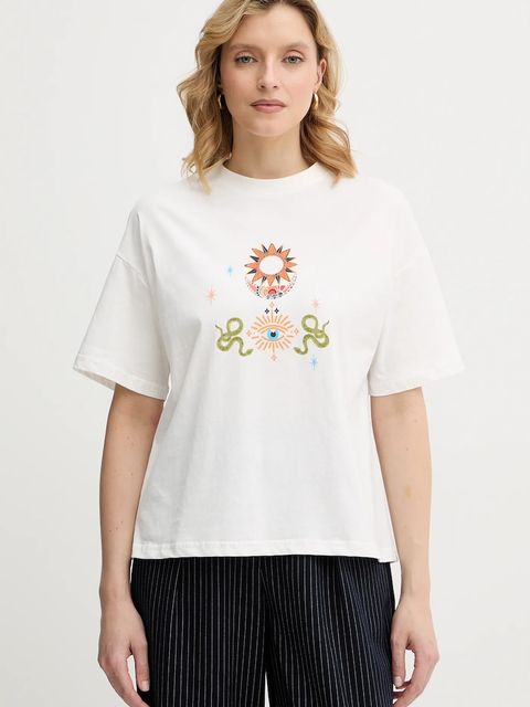 Never Fully Dressed t-shirt bawełniany Mystical damski kolor biały NFDTO2068 - zdjęcie produktu nr 1