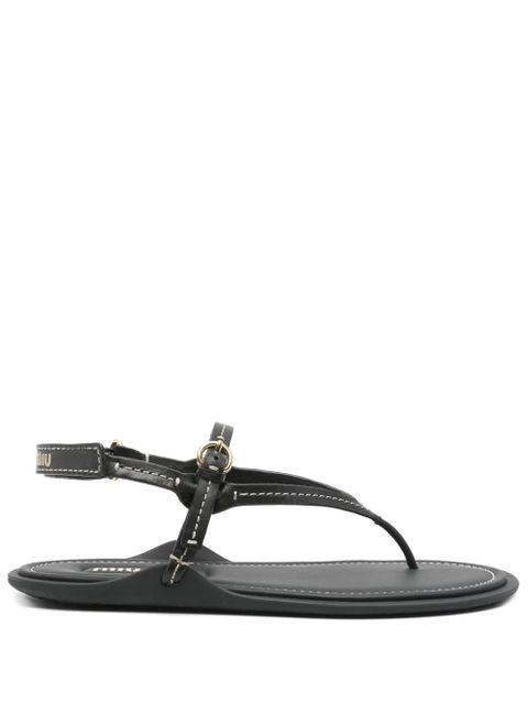 Miu Miu leather flat sandals - Black - zdjęcie produktu nr 1