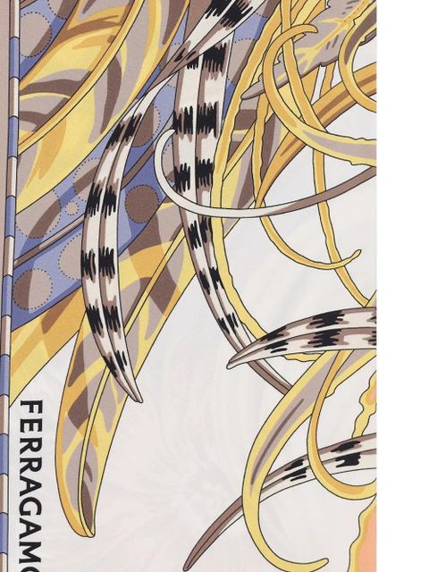 Ferragamo rooster-printed square scarf - Neutrals - zdjęcie produktu nr 2