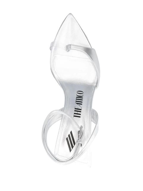 The Attico GG 95mm metallic leather sandals - Silver - zdjęcie produktu nr 2