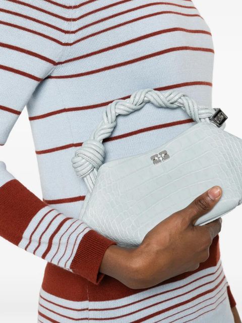 GANNI croco twisted bou mini satchel - Blue - zdjęcie produktu nr 2
