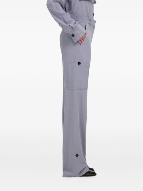 Ferragamo cargo pocket cuffed trousers - GREY