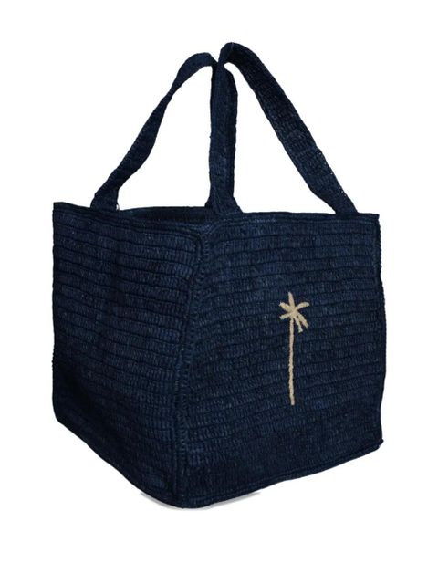 Manebi embroidered-logo tote bag - Blue