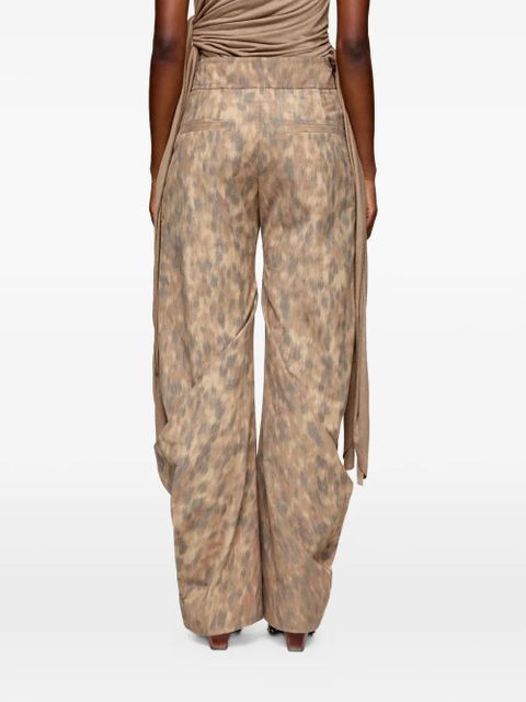 GANNI leopard-print flared trousers - Neutrals