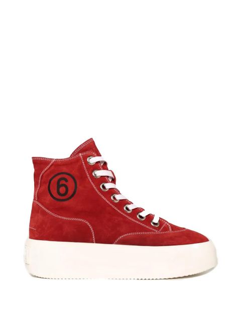 MM6 Maison Margiela high-top suede sneakers - Red - zdjęcie produktu nr 1