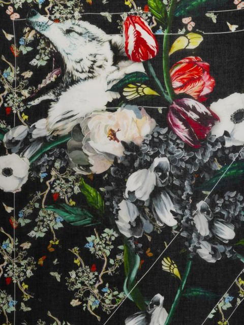 Zadig&Voltaire floral skull scarf - Black