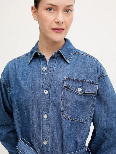 G-Star sukienka jeansowa kolor niebieski mini prosta D26814.D252