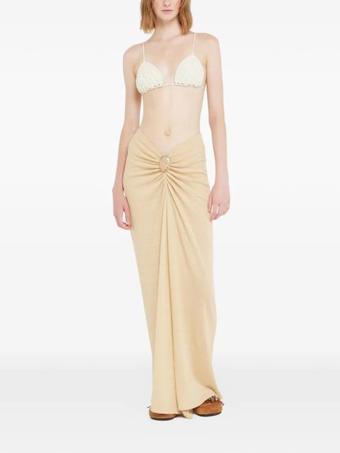 Alanui Mermaid draped midi skirt - Neutrals