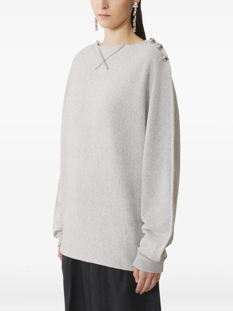 Lanvin button-detailed boat-neck sweater - Grey - zdjęcie produktu nr 2