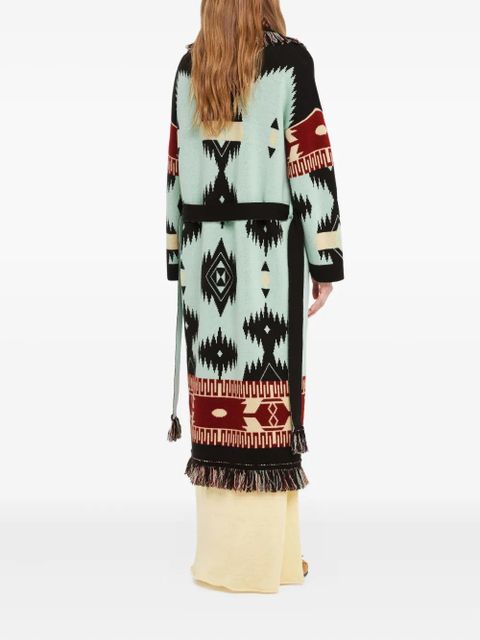 Alanui Icon jacquard fringed cardi-coat - Blue - zdjęcie produktu nr 2