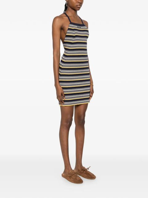 Miu Miu striped spaghetti strap dress - Blue