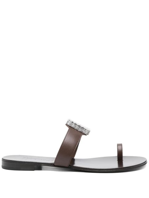 Giuseppe Zanotti leather slides - Brown - zdjęcie produktu nr 1