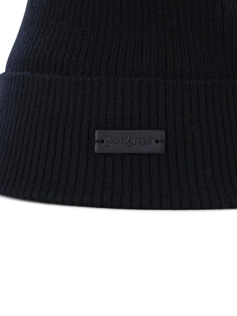 Saint Laurent ribbed wool beanie - Black