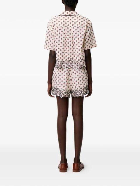 Claudie Pierlot floral-print scalloped-hem shirt - Neutrals